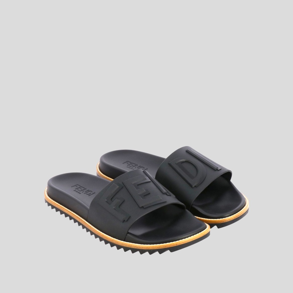 ❌SOLD❌ Fendi sandals with tone on tone layered writing Color: Black | Size: 8 - Picture 5 of 5